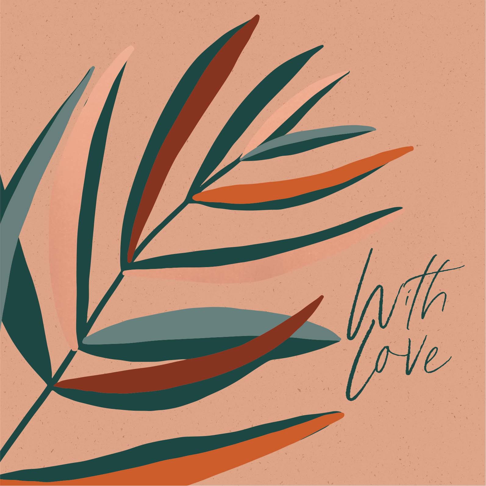 Greeting Card Rust - WITH LOVE